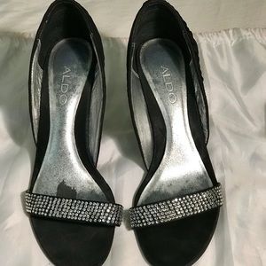 Aldo’s black rhinestone heels